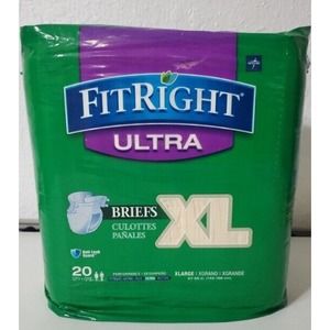 FitRight Ultra Adult Diapers, Incontinence Briefs with Tabs, Heavy 20 Ct ✅